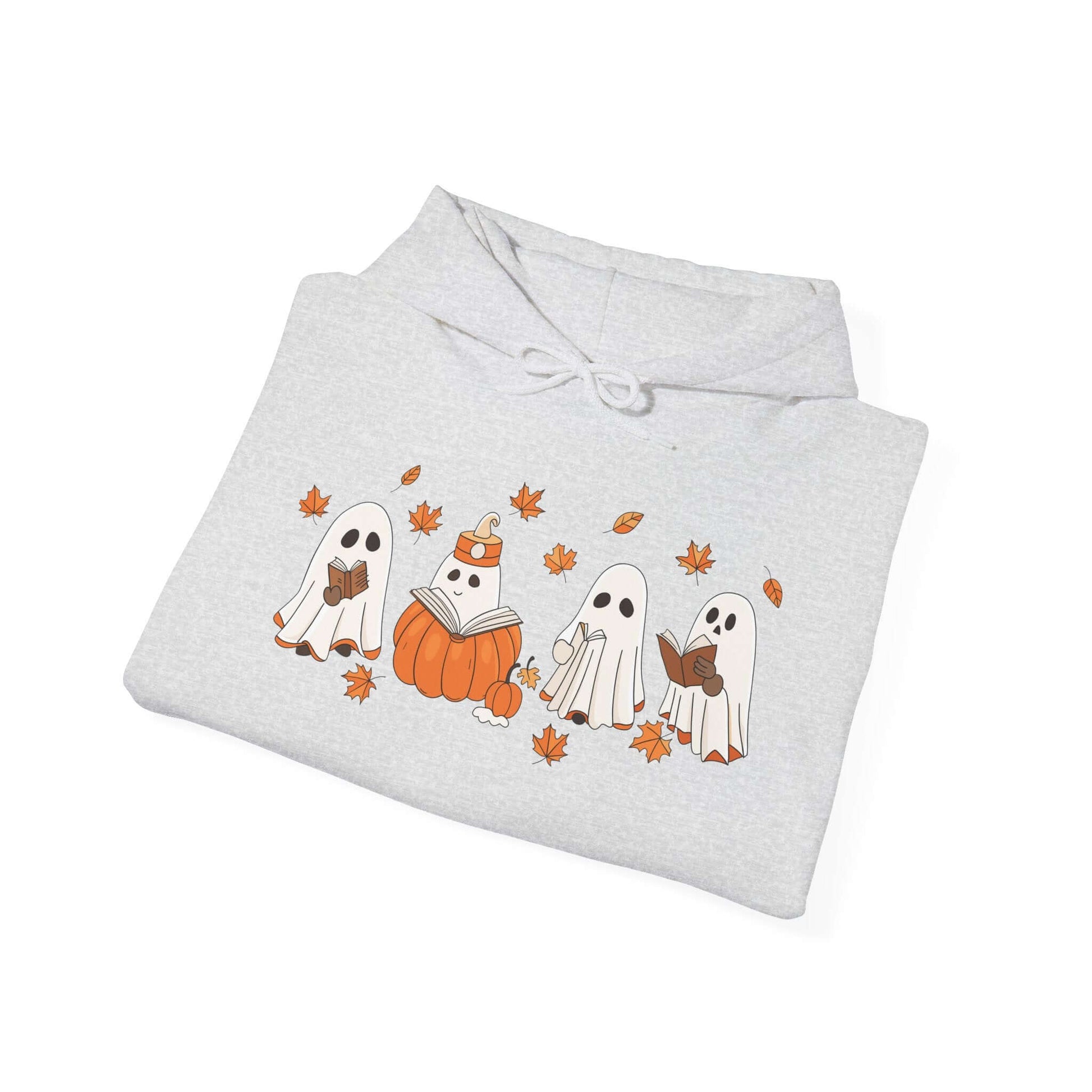 Cozy Halloween Hoodie – Ghosts Reading Design, Perfect for Spooky Season