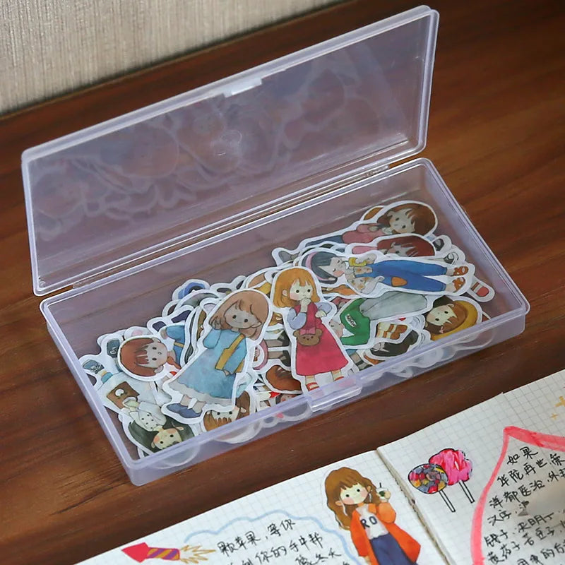 Elevate Your Workspace with Our Stylish Transparent Desktop Storage Box for Stickers and Craft Supplies