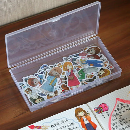 Elevate Your Workspace with Our Stylish Transparent Desktop Storage Box for Stickers and Craft Supplies