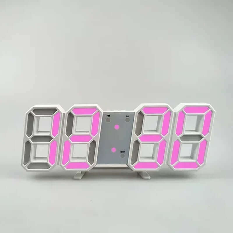 Modern Illuminated Digital Desktop Clock: Sleek Wall-Mounted Design with Adjustable Luminosity and Alarm Function