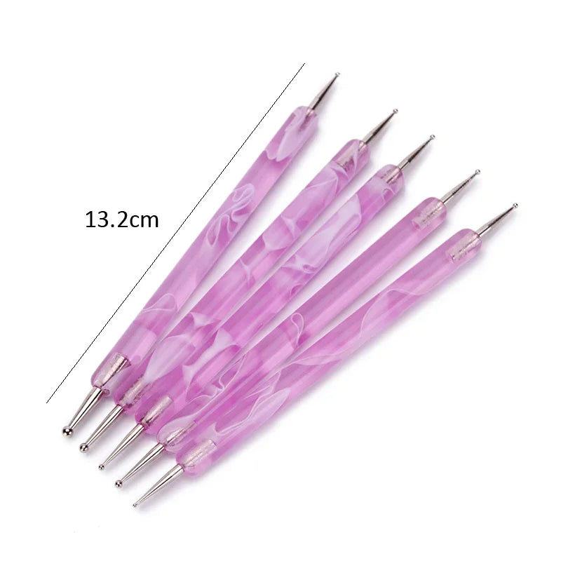 Unleash Your Creativity with the Ultimate 5-Piece Pink Nail Dotting Pen Set for Gorgeous DIY Marble Art and Manicure Masterpieces!