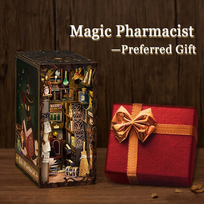 Magic Pharmacist DIY Book Nook Miniature Dollhouse with Touch Light - Fun Decoration & Great Gift Idea!