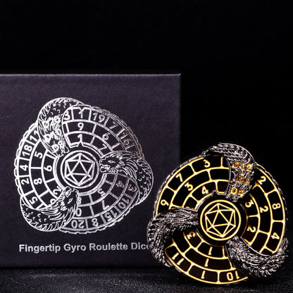 Deluxe Fingertip Gyro Metal Dice Set for Dungeons & Dragons - Spinner Dice & Dragon Compass for Epic Tabletop Adventures