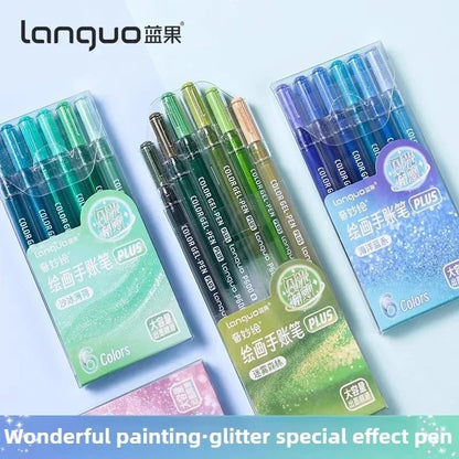 Unleash Your Creativity with the LANGUO Glitter Effects Gel Pen Set - 158 Dazzling Colors for Writing, Drawing, and Crafting!