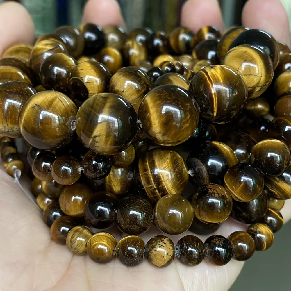 Vibrant Natural Stone Beads for Jewelry Making - Tiger Eye, Lava, Amazonite, Turquoise, Agate & Jasper in 4mm, 6mm, 8mm, 10mm Sizes for Stunning DIY Bracelets and Necklaces