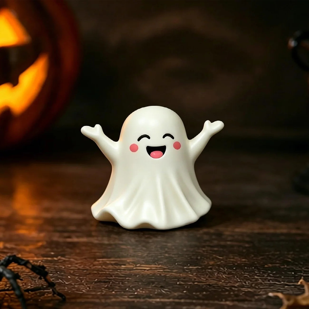 Adorable Middle Finger Ghost Statue - Perfect Halloween Decor & Unique Coffee Table Centerpiece!