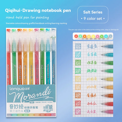 Elevate Your Creativity with the Languo Morandi Gel Pen Set - 9 Stunning 0.6mm Colors for Art, DIY & Scrapbooking