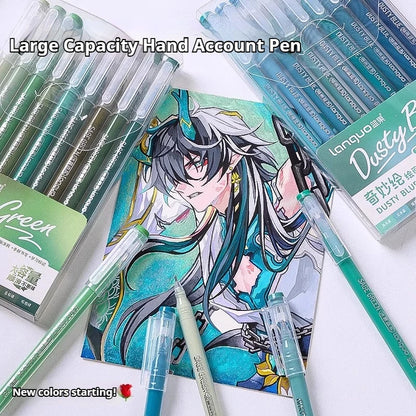 Elevate Your Creativity with the Languo Morandi Gel Pen Set - 9 Stunning 0.6mm Colors for Art, DIY & Scrapbooking
