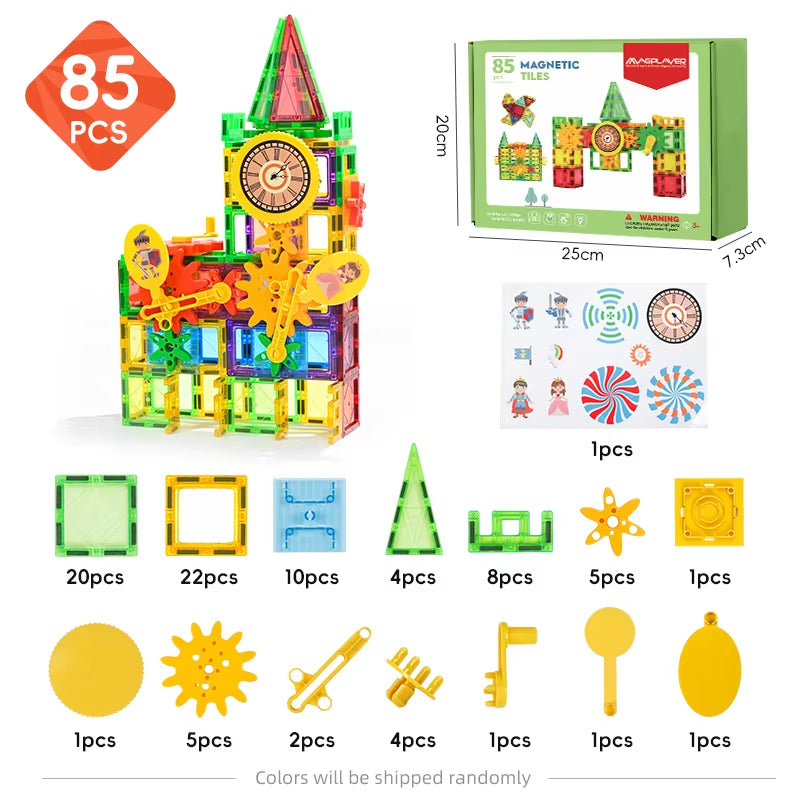 Magplayer Magnetic Building Blocks Set - Montessori Educational Toy for Kids, Perfect Gift for Boys and Girls!