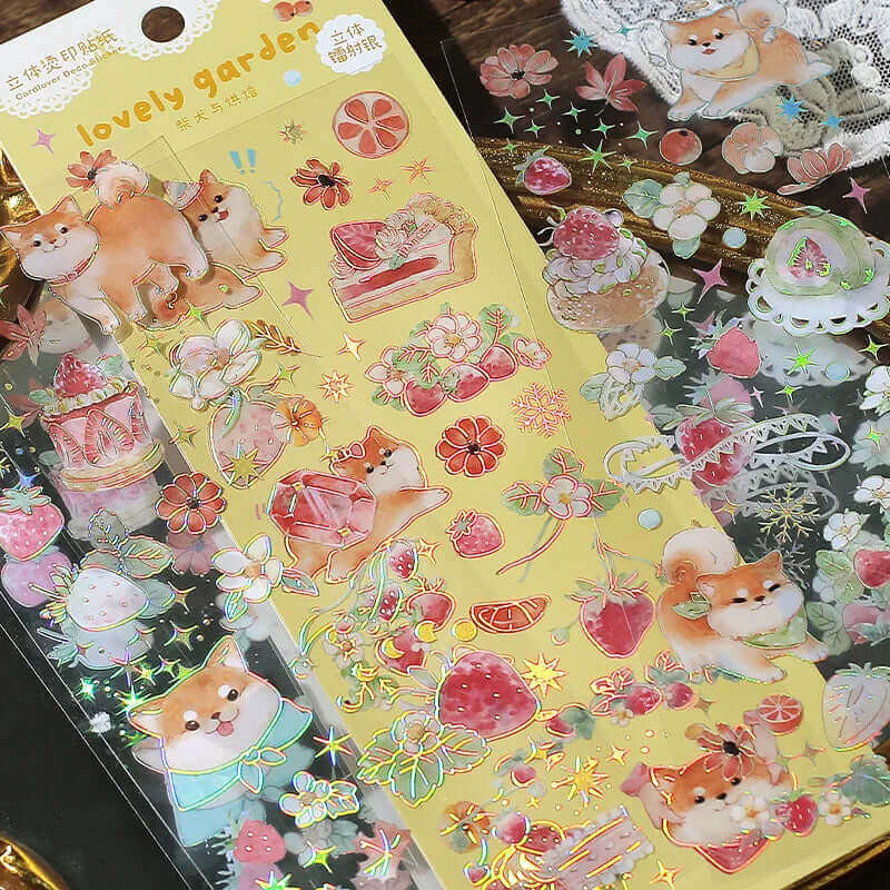 Kawaii Animal Stationery Sticker Pack - Shiba Inu, Rabbit, Cat, Bear Design - Perfect for Decorating Laptop, Scrapbook, Sketchbook