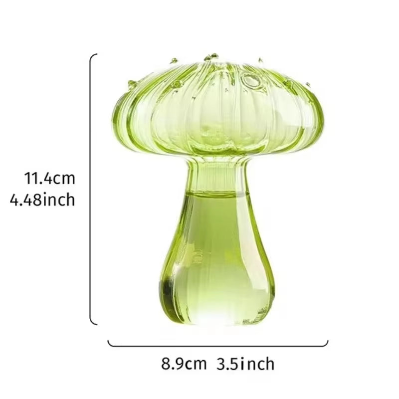 Vibrant Mushroom Hydroponic Glass Vase - Stylish Aromatherapy Decor for Living Room & Dining Table