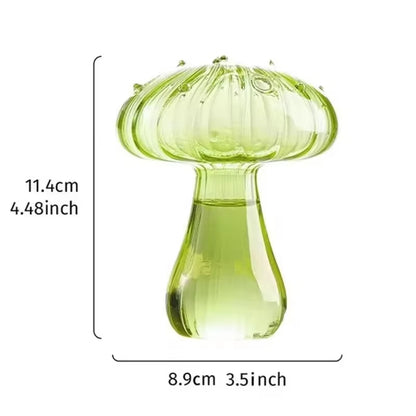 Vibrant Mushroom Hydroponic Glass Vase - Stylish Aromatherapy Decor for Living Room & Dining Table