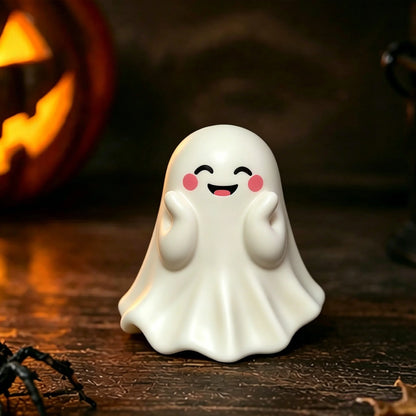 Adorable Middle Finger Ghost Statue - Perfect Halloween Decor & Unique Coffee Table Centerpiece!