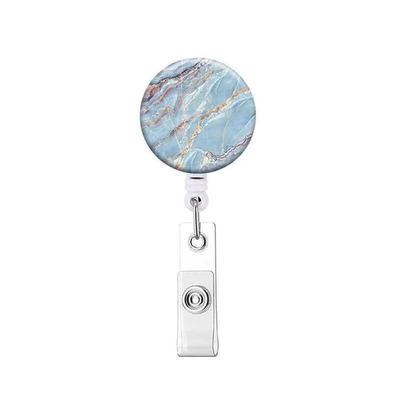 "Chic Marbling Badge Reel for Nurses and Staff"