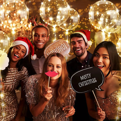 10 Pack LED Light-Up Bobo Balloons with 3M String Lights - Colorful Transparent Bubble Balloons for Christmas and Weddings