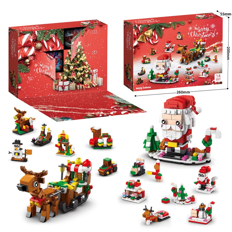 Ultimate Christmas Building Blocks Set - 24-Piece Advent Calendar DIY Kit for Kids 6+ - Perfect Holiday Gift!