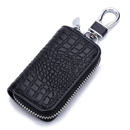 Premium Leather Mini Key Holder Pouch - Stylish Organizer for Car Keys & Wallet Essentials - Unisex Design