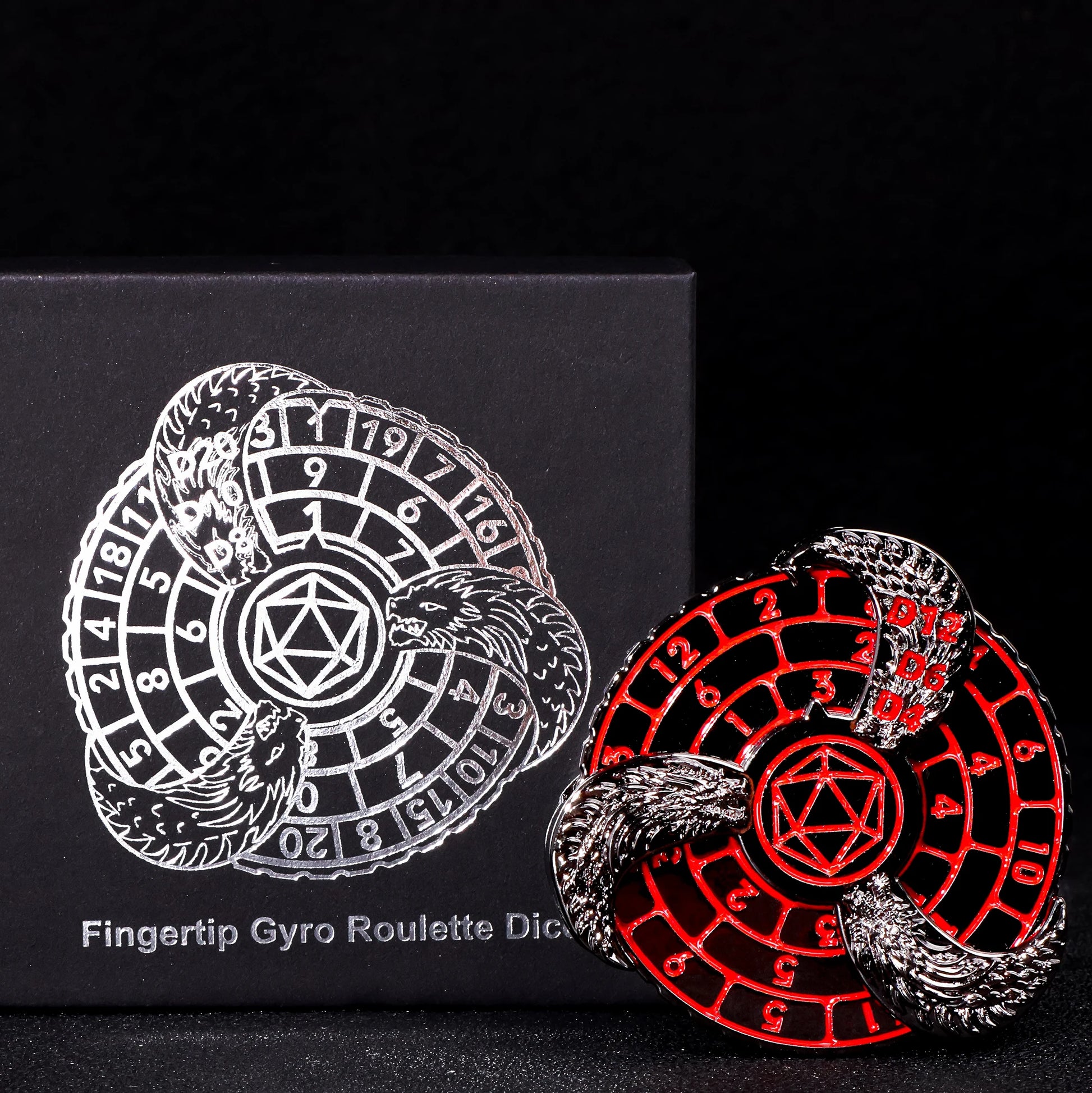 Deluxe Fingertip Gyro Metal Dice Set for Dungeons & Dragons - Spinner Dice & Dragon Compass for Epic Tabletop Adventures