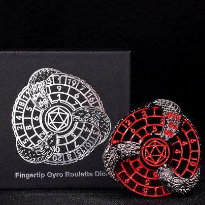 Deluxe Fingertip Gyro Metal Dice Set for Dungeons & Dragons - Spinner Dice & Dragon Compass for Epic Tabletop Adventures