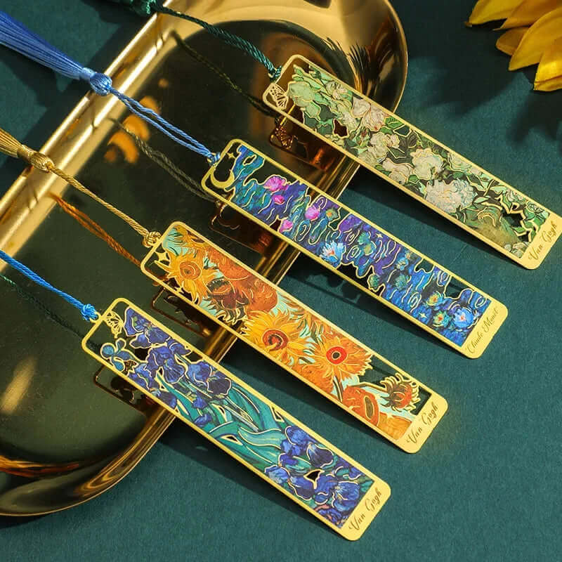 Exquisite Hollow Flower Metal Bookmarks - Set of 4, Perfect Gift for Students