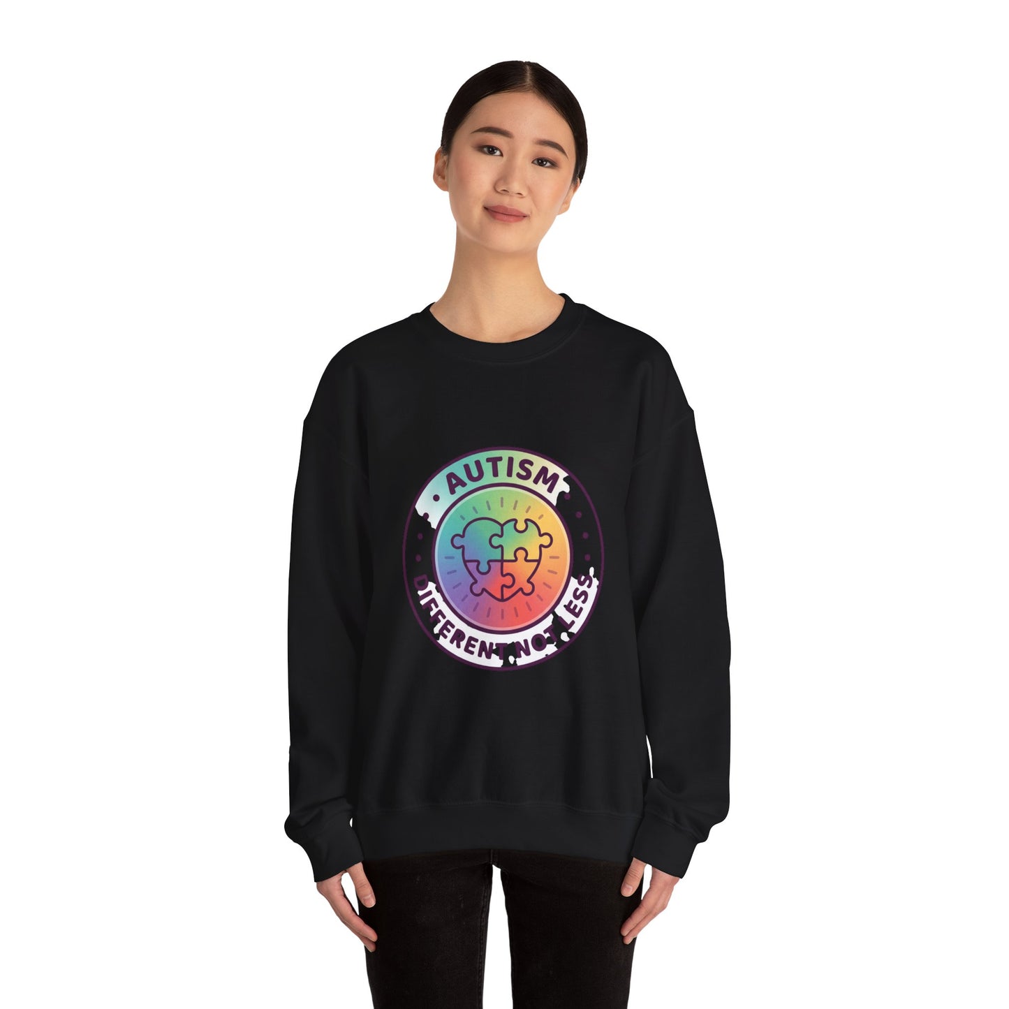 Autism Different Not Less Crewneck Sweatshirt | Awareness ribbon, Wear Green