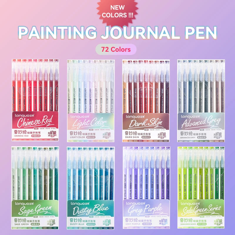 Elevate Your Creativity with the Languo Morandi Gel Pen Set - 9 Stunning 0.6mm Colors for Art, DIY & Scrapbooking