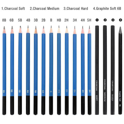 32-Piece Professional Artist Sketching Pencil Set for Drawing and Sketching