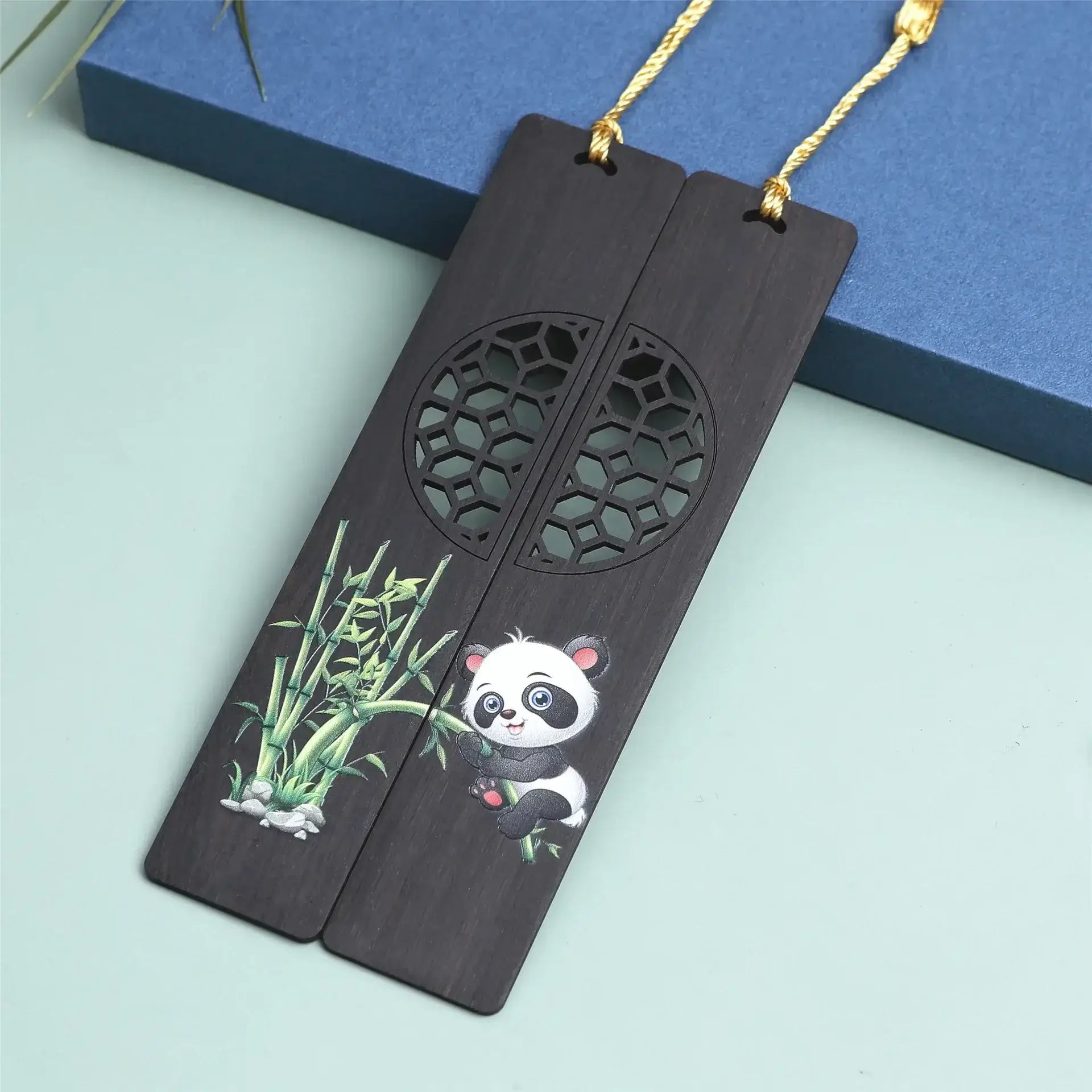 Enchanting Panda Carved Bamboo Bookmark - Perfect for School and Offices!