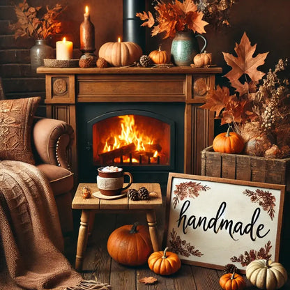 Handmade Notepad with Fox Design & Fall Leaf Border - Cozy Autumn Vibes