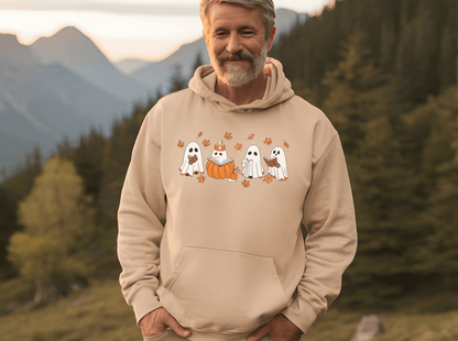 Cozy Halloween Hoodie – Ghosts Reading Design, Perfect for Spooky Season