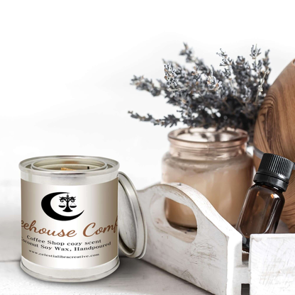 Artisanal Candle Collection: Scented Paint Can Delights with Wooden Wicks & Coconut Soy Wax