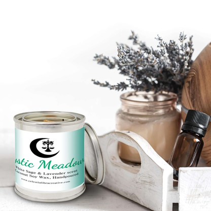 Artisanal Candle Collection: Scented Paint Can Delights with Wooden Wicks & Coconut Soy Wax