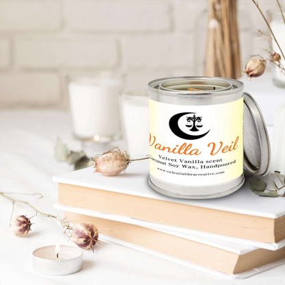 Artisanal Candle Collection: Scented Paint Can Delights with Wooden Wicks & Coconut Soy Wax