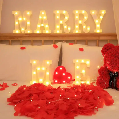 LED Alphabet Letter Name Lights for Elegant Wedding and Home Decor