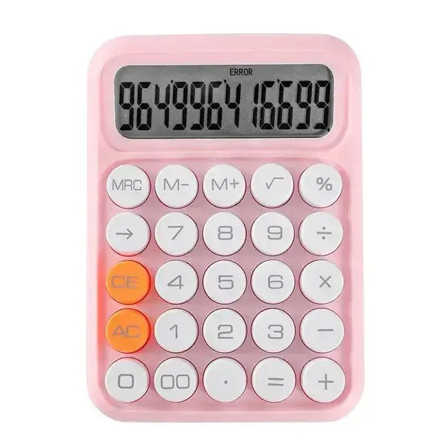 Cute Candy Color 12-Digit Mechanical Keyboard Calculator for Stylish Office Stationery