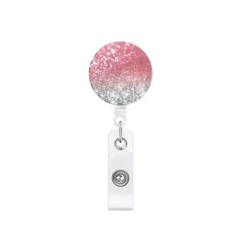 "Chic Marbling Badge Reel for Nurses and Staff"