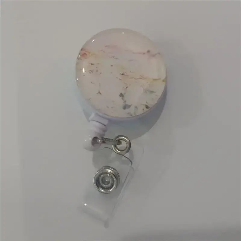 "Chic Marbling Badge Reel for Nurses and Staff"