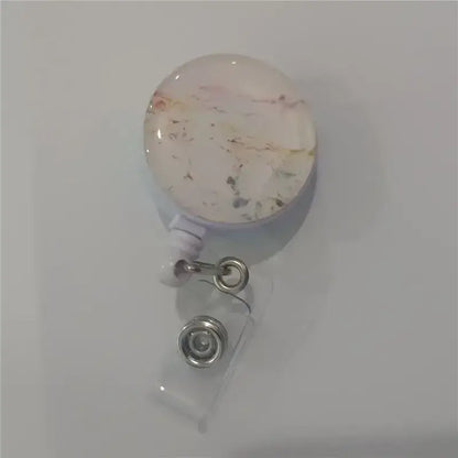 "Chic Marbling Badge Reel for Nurses and Staff"