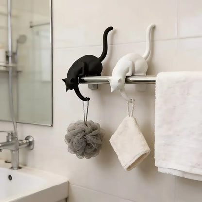 Charming Cat-Shaped Wall Hook - Whimsical Key Rack & Stylish Office Organizer