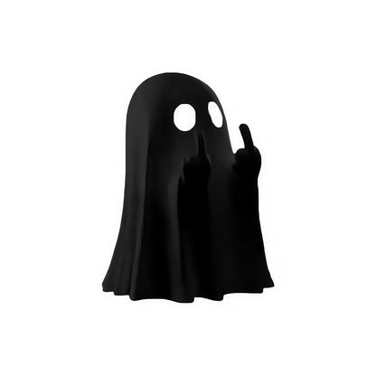 Adorable Middle Finger Ghost Statue - Perfect Halloween Decor & Unique Coffee Table Centerpiece!