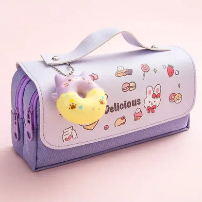 Kawaii 3D Cute Waterproof Pencil Case with Decompression Features - Korean Stationery Organizer for Girls