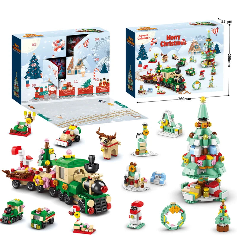 Ultimate Christmas Building Blocks Set - 24-Piece Advent Calendar DIY Kit for Kids 6+ - Perfect Holiday Gift!