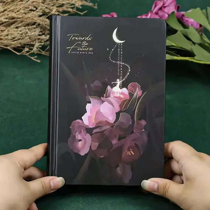 Floral Hardcover Diary with Color Illustrations - Student Planner Notepad