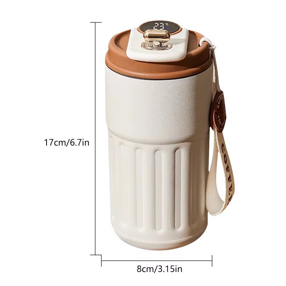 Smart Thermos Bottle with LED Temperature Display - 316 Stainless Steel Insulated Travel Mug for Hot & Cold Drinks