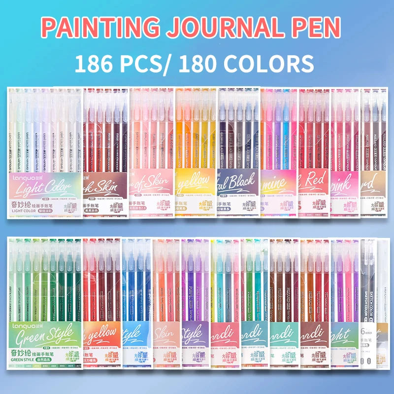 Elevate Your Creativity with the Languo Morandi Gel Pen Set - 9 Stunning 0.6mm Colors for Art, DIY & Scrapbooking