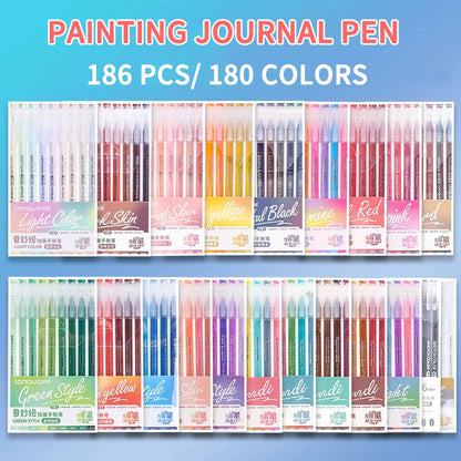Elevate Your Creativity with the Languo Morandi Gel Pen Set - 9 Stunning 0.6mm Colors for Art, DIY & Scrapbooking