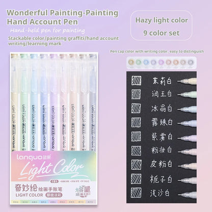 Elevate Your Creativity with the Languo Morandi Gel Pen Set - 9 Stunning 0.6mm Colors for Art, DIY & Scrapbooking