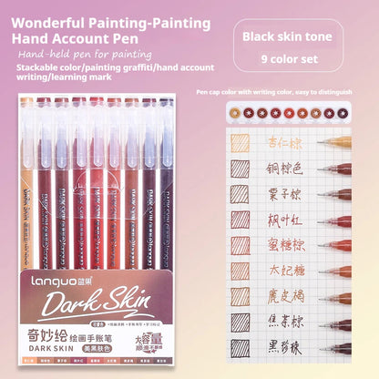 Elevate Your Creativity with the Languo Morandi Gel Pen Set - 9 Stunning 0.6mm Colors for Art, DIY & Scrapbooking