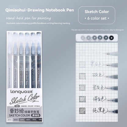 Elevate Your Creativity with the Languo Morandi Gel Pen Set - 9 Stunning 0.6mm Colors for Art, DIY & Scrapbooking