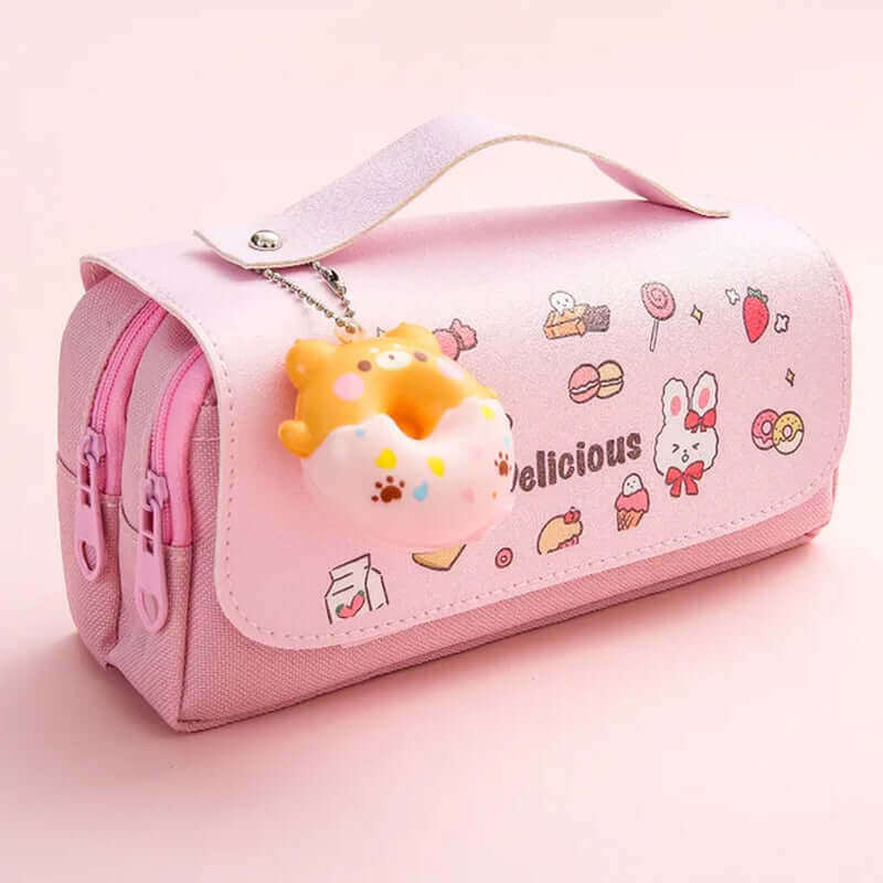 Kawaii 3D Cute Waterproof Pencil Case with Decompression Features - Korean Stationery Organizer for Girls